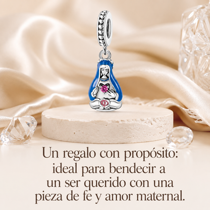 Dije Pureza Celestial: Colgante del Inmaculado Corazón de María Plata