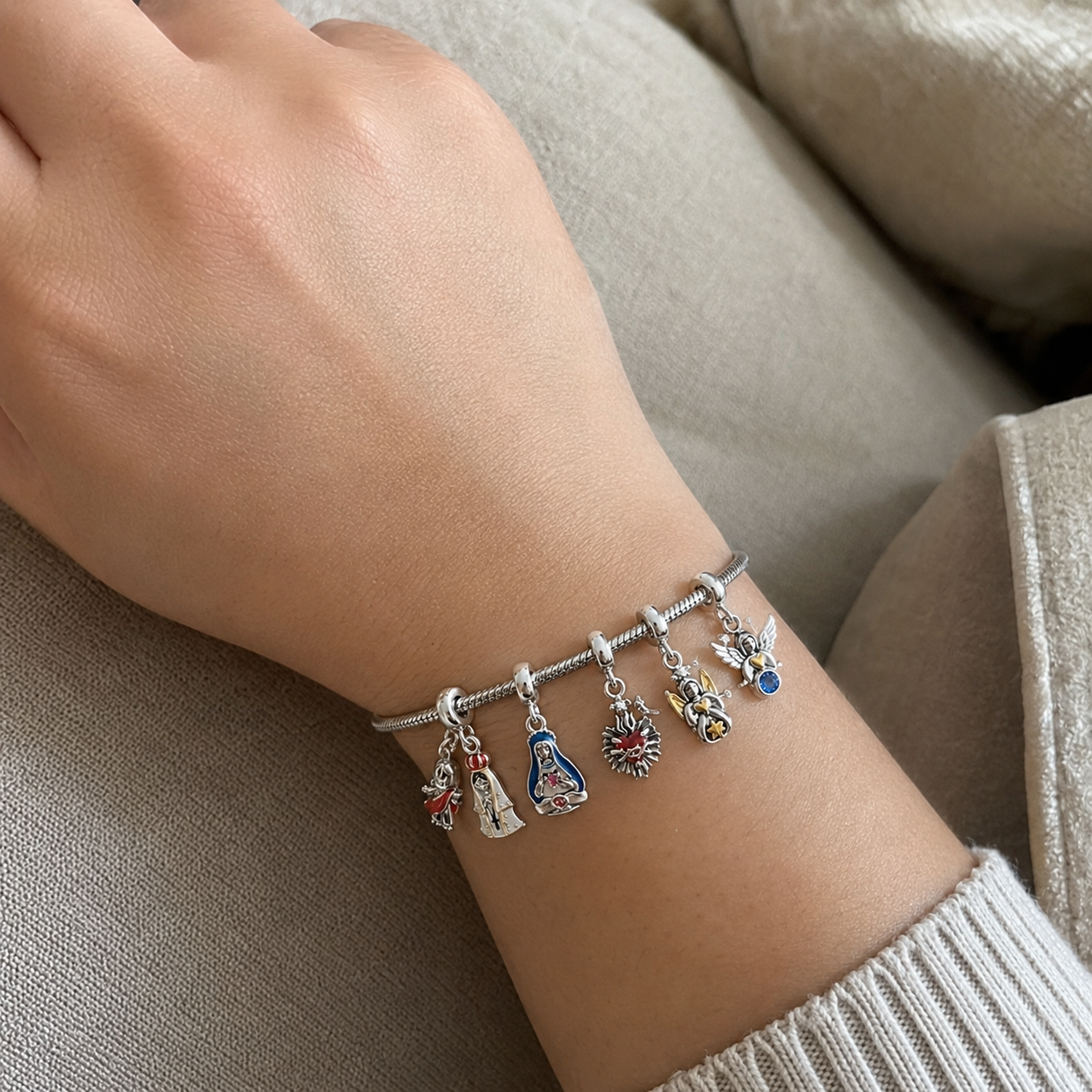 Pulsera Premium para Dijes y Charms Plata