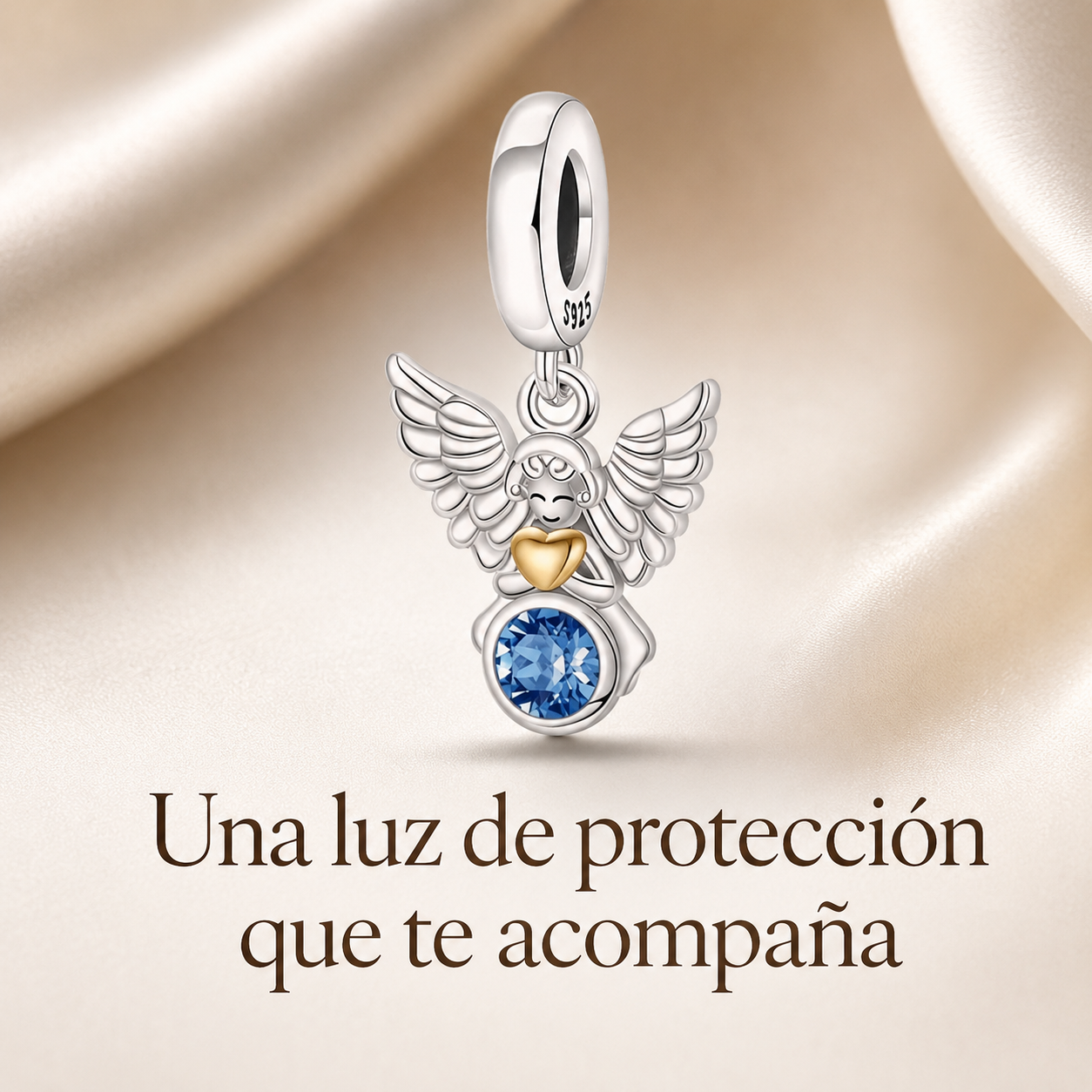 Dije Compañero Celestial: Colgante del Ángel de la Guarda Plata