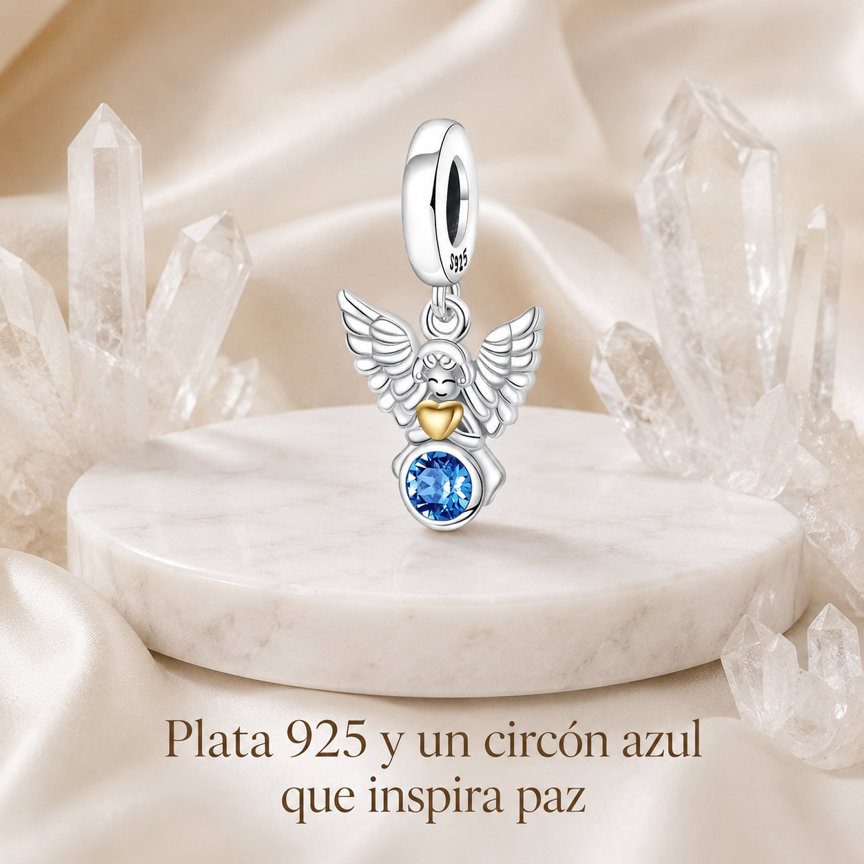 Dije Compañero Celestial: Colgante del Ángel de la Guarda Plata