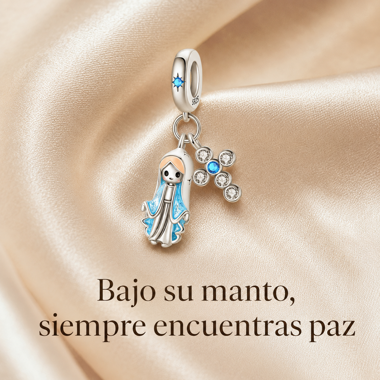 Dije Luz de Bendición: Colgante de la Virgen de la Medalla Milagrosa Plata
