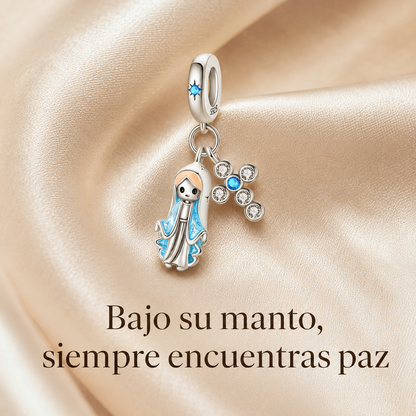 Dije Luz de Bendición: Colgante de la Virgen de la Medalla Milagrosa Plata