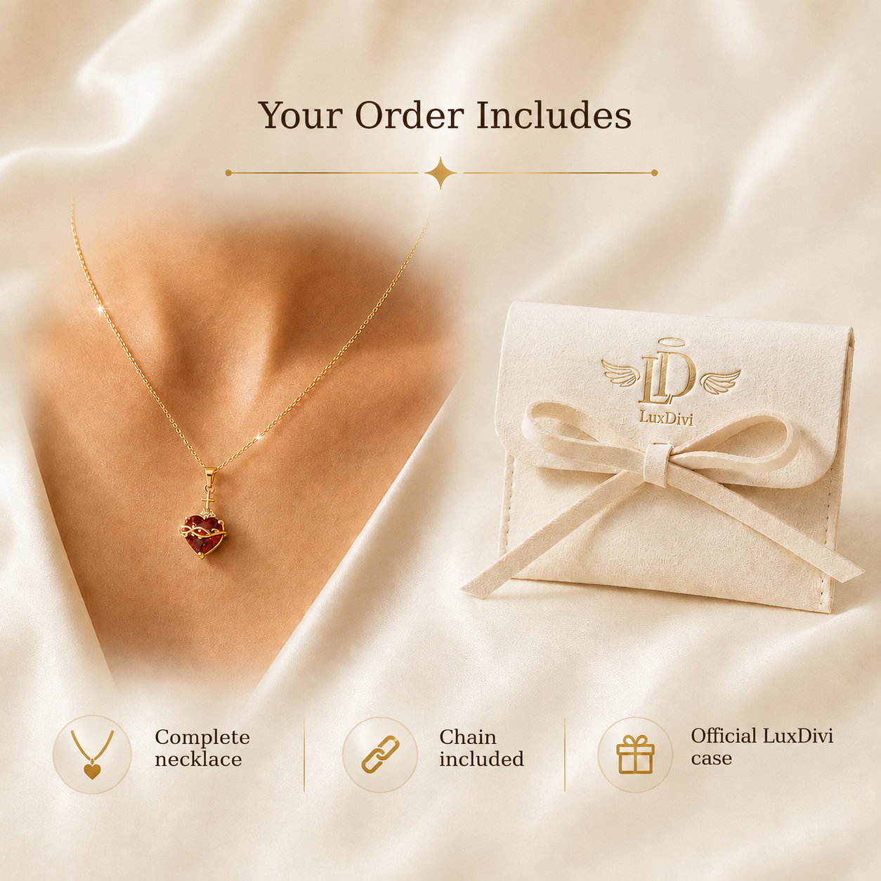 Light of Christ: Sacred Heart of Jesus Necklace