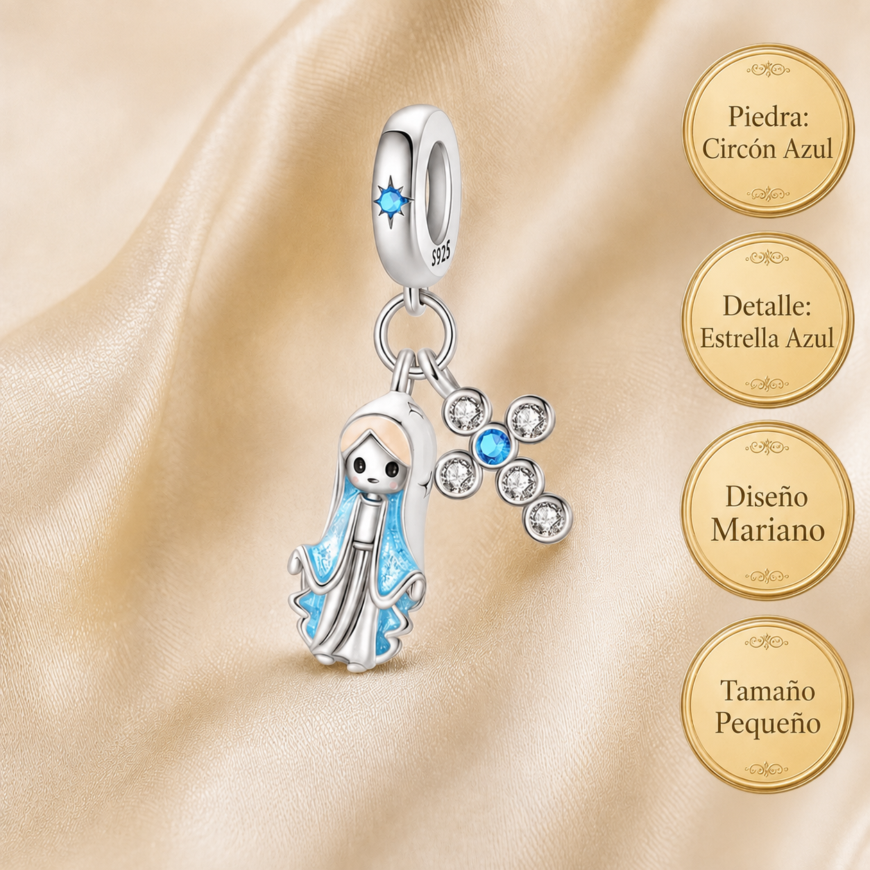 Dije Luz de Bendición: Colgante de la Virgen de la Medalla Milagrosa Plata