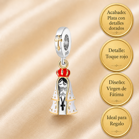 Dije Luz de Fátima en oración Plata