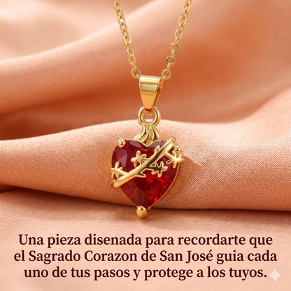 Luz de San José: El Sagrado Corazón en Cristal Infinito