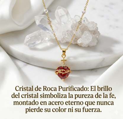 Luz de Cristo: El Sagrado Corazón en Cristal Infinito