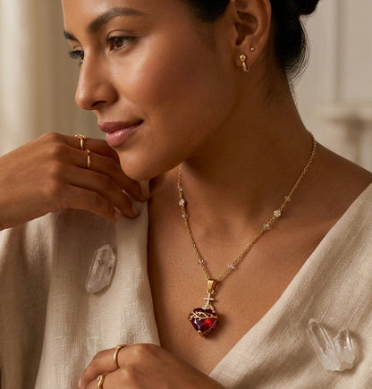 Luz de Cristo: El Sagrado Corazón en Cristal Infinito