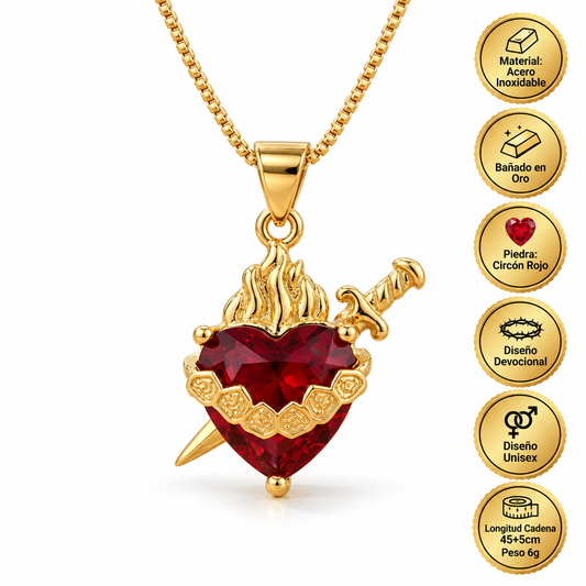 Luz de María Rojo: El Sagrado Corazón en Cristal Infinito