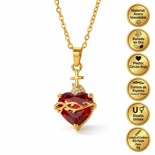 Luz de Cristo: Collar Sagrado Corazón de Jesús