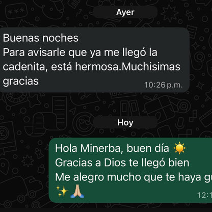 Dije Luz de Fátima en oración Plata