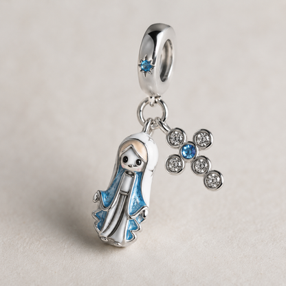 Dije Luz de Bendición: Colgante de la Virgen de la Medalla Milagrosa Plata