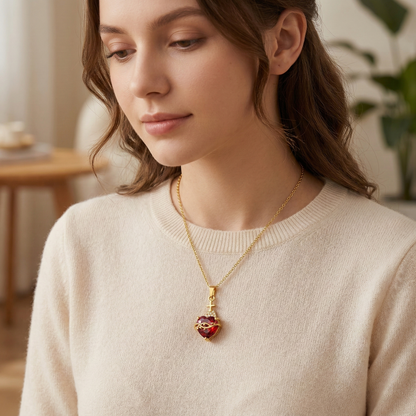 Luz de Cristo: El Sagrado Corazón en Cristal Infinito