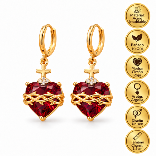 Aretes del Sagrado Corazón de Jesús